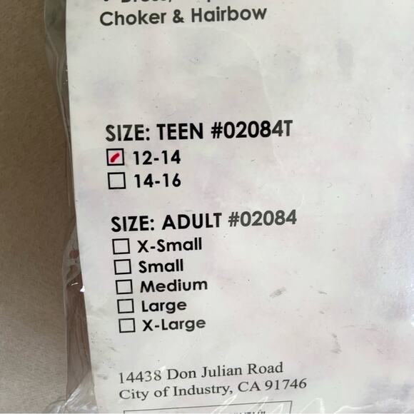 Charades Darkside Snow White Gothic Black Red Mini Dress Costume NEW Teen 12-14 - Picture 8 of 11